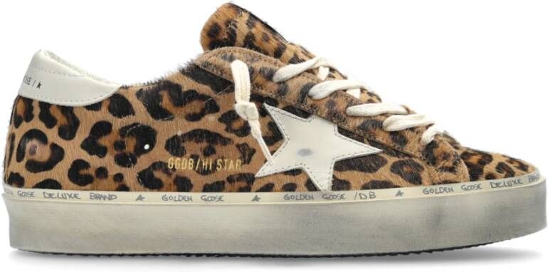 Golden Goose Bruine Leren Sneakers met Sterpatroon Brown Dames