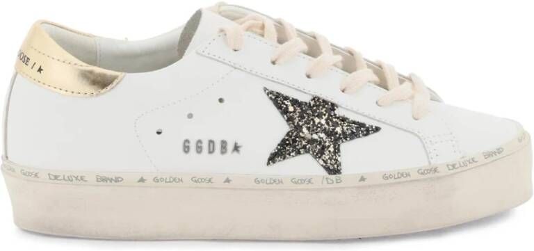 Golden Goose Witte Leren Sneakers met Glitter Ster Logo White Dames