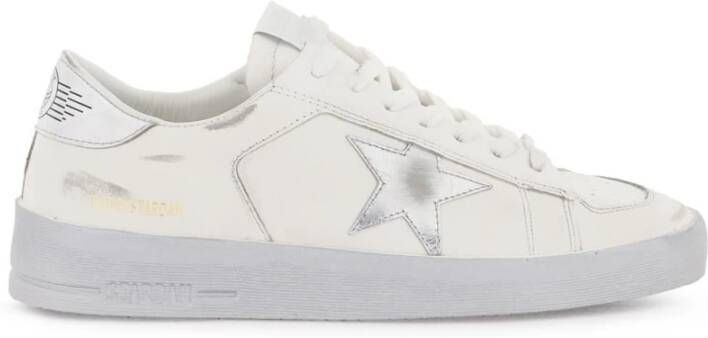 Golden Goose Witte Leren Sneakers met Metallic Ster White Dames