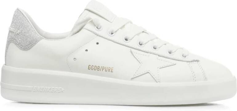 Golden Goose Witte Leren Sneakers met Glitterhak White Dames