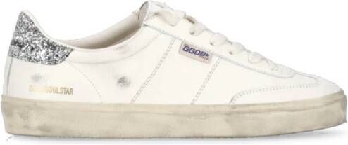 Golden Goose Leren sneakers met glinsterende hiel White Dames