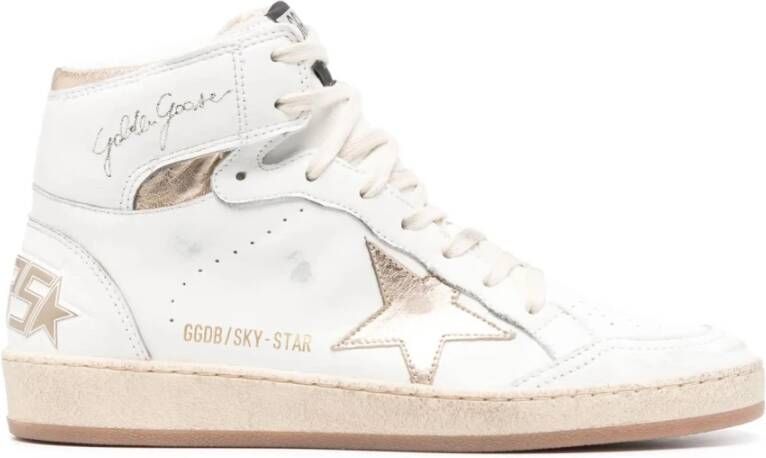 Golden Goose Sky Star Sneakers Gladde Kalfsleer Ronde Neus White Dames