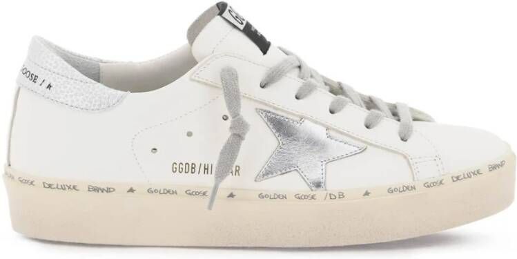 Golden Goose Witte Zilveren Leren Sneakers White Dames