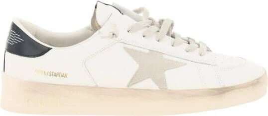 Golden Goose Verbeter je sneaker game met 10220 White Ice Black Stardan Leren Bovenwerk Suède Ster Glanzende Leren Hak Sneakers White Heren