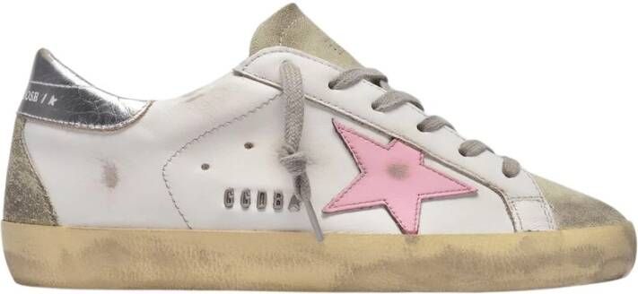 Golden Goose Super-Star Sneakers Vintage Leer Bleekroze Ster White Dames