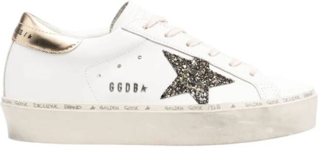 Golden Goose Witte Leren Sneakers met Glitter Ster Logo White Dames