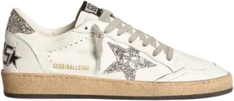 Golden Goose Witte Ballstar Sneakers met Glitter Ster en Hak White Dames