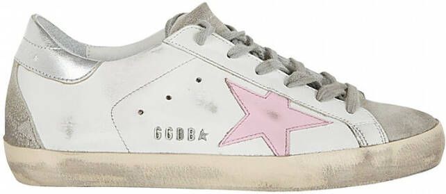 Golden Goose Super-Star Sneakers Vintage Leer Bleekroze Ster White Dames