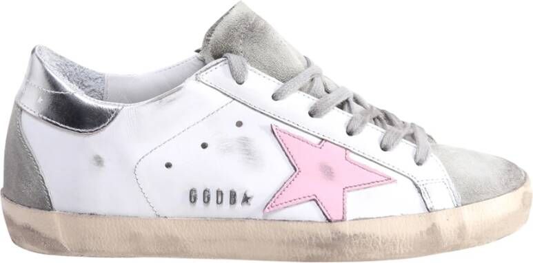 Golden Goose Super-Star Sneakers Vintage Leer Bleekroze Ster White Dames