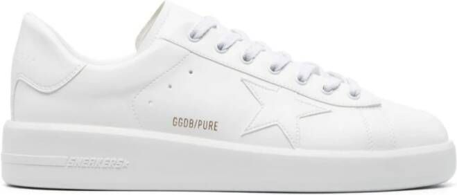Golden Goose Witte Purestar Sneakers met Gouden Logo White Heren