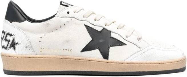 Golden Goose Leren sneakers met gekraakte neus en spoor White Heren