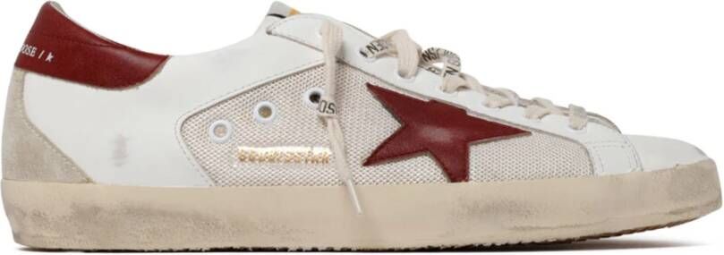 Golden Goose Witte en bruine kalfsleren Super Star sneakers White Heren