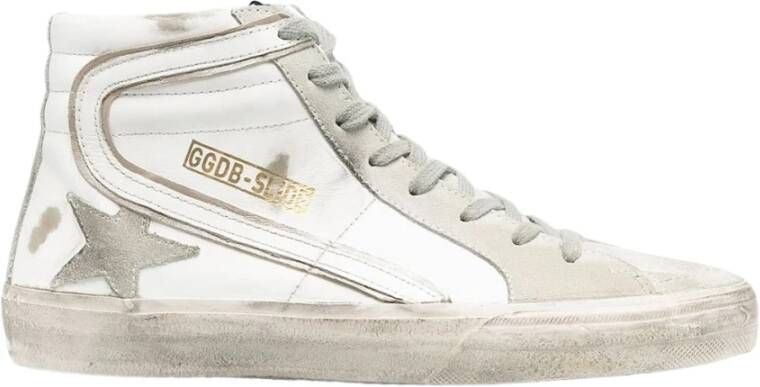 Golden Goose Slide Baskets in White Leather Wit Dames