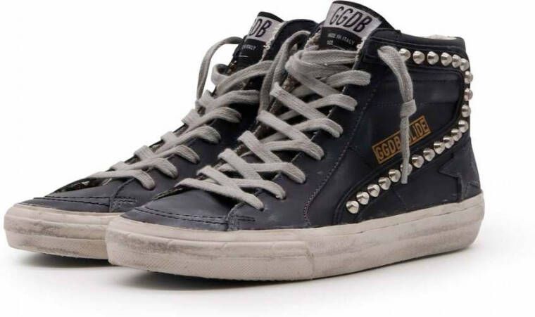 Golden Goose Zwarte Sneakers met Gouden Detail Black Dames