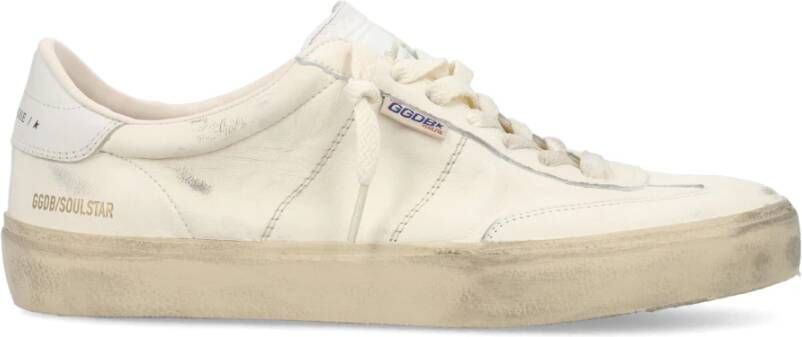 Golden Goose Witte leren sneakers met gebruikt effect White Heren