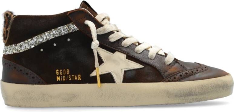 Golden Goose Sportschoenen Mid Star Classic Brown Dames