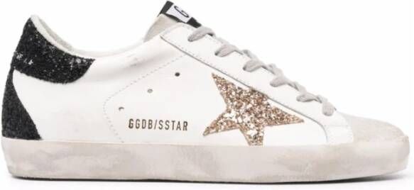 Golden Goose Star-Patch Lace-Up Sneakers Wit Zwart Goud