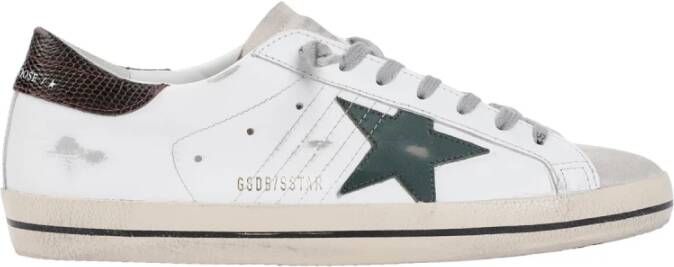 Golden Goose Stijlvolle Leren Sneakers in Wit Groen Bruin Multicolor Heren