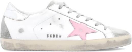 Golden Goose Super-Star Sneakers Vintage Leer Bleekroze Ster White Dames