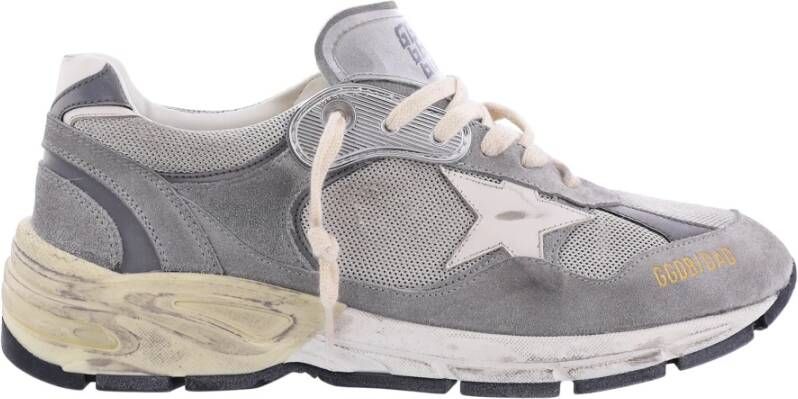 Golden Goose Hardlopende Vader Net Bovenwerk Suède Neus en Spoorleer Ster Gray Heren