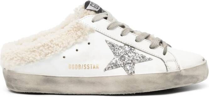 Golden Goose Low-Top Sneakers Super Star Sabot Leather Sneakers in wit
