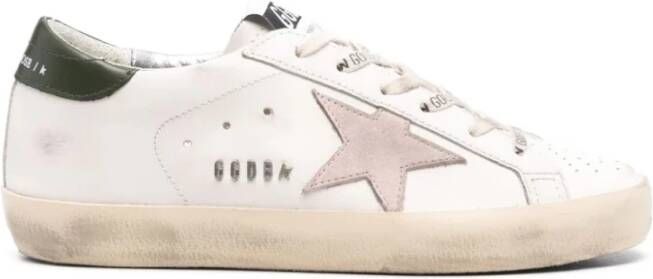 Golden Goose Witte Leren Sneakers met Katoenen Veters White Dames