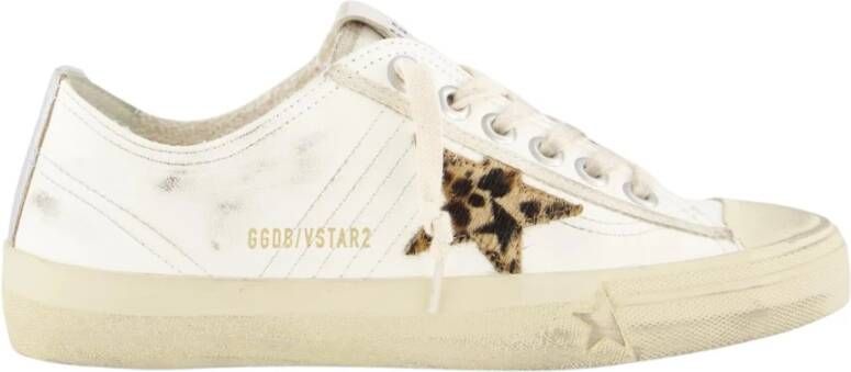 Golden Goose Low-Top Sneakers Dames V-Star 2 Sneaker Wit Leo in wit