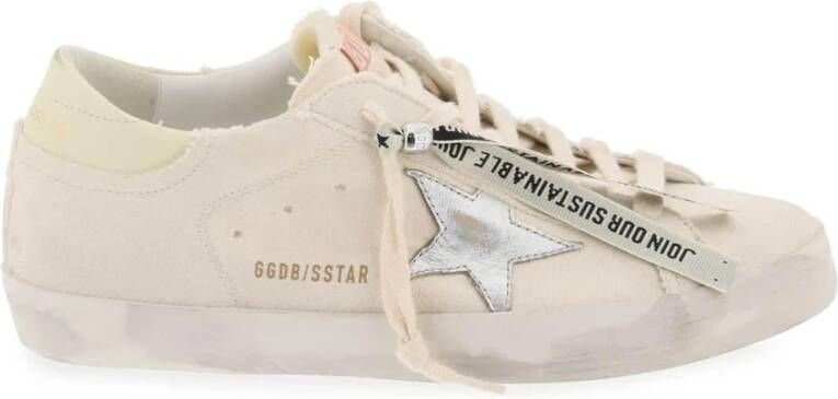 Golden Goose Super Star Canvas Leren Sneakers Beige Dames