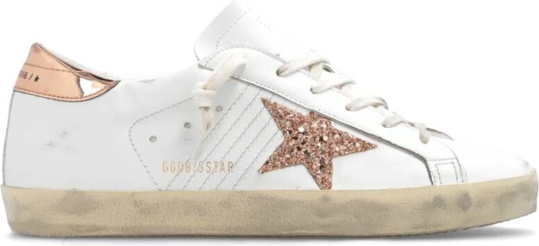 Golden Goose Witte Superstar Sneakers Ronde Neus Vetersluiting White Dames
