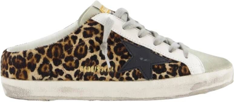 Golden Goose Low-Top Sneakers Dames Super Star Slipon Beige Leo in beige