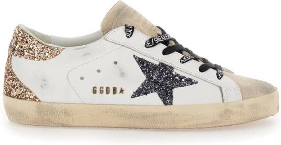 Golden Goose Glitter Ster Hak Leren Sneakers White Dames