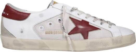 Golden Goose Witte en bruine kalfsleren Super Star sneakers White Heren