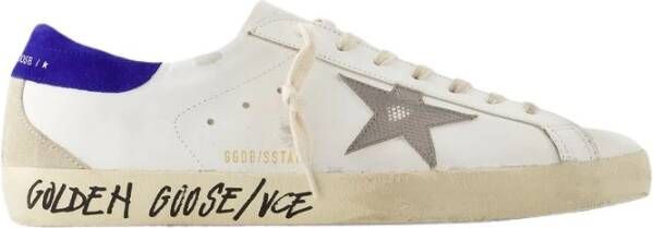 Golden Goose Heren Lichtblauwe Lamsskin Jas met Witte Mouwen Wit Heren - Foto 1