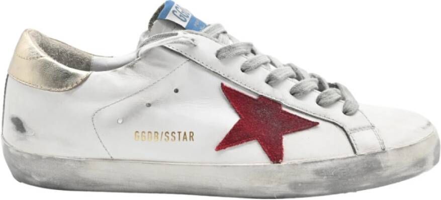 Golden Goose Superstar White and Red Sneakers Multicolor Dames