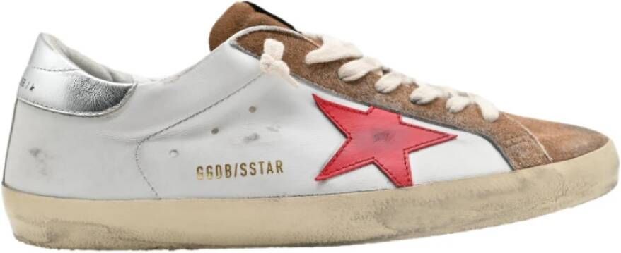 Golden Goose Superstar White Brown Red Silver Sneakers Multicolor Heren