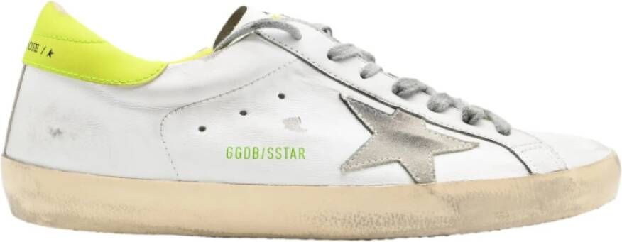 Golden Goose Superstar White Ice Lime Green Sneakers White Dames