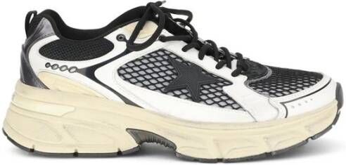 Golden Goose Taupe Mesh Sneaker met Roségouden Details