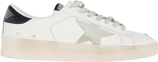 Golden Goose Verbeter je sneaker game met 10220 White Ice Black Stardan Leren Bovenwerk Suède Ster Glanzende Leren Hak Sneakers White Heren