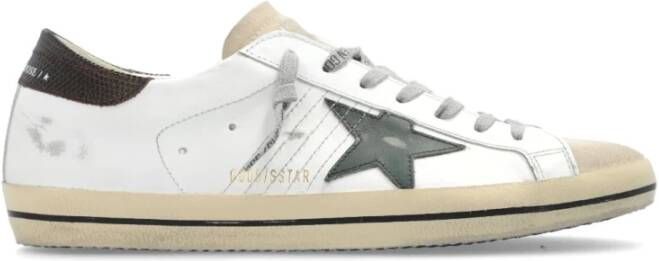 Golden Goose Verontruste Leren Sneakers White Heren