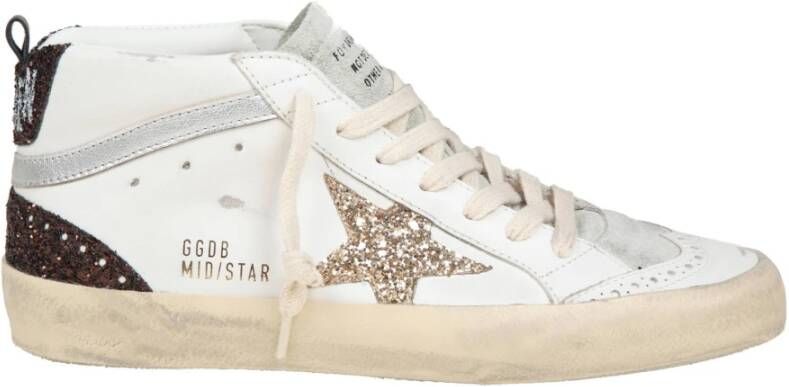 Golden Goose Vintage Glitter Sneakers Wit Leer Multicolor Dames