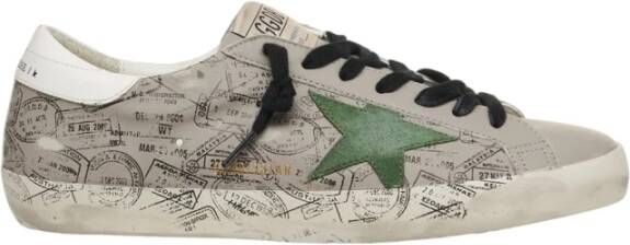 Golden Goose Vintage Leren Sneakers met Sterrenprint