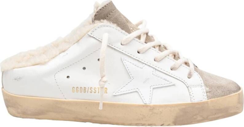 Golden Goose Vintage Leren Sneakers Wit Taupe