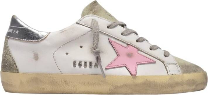 Golden Goose Vintage Leren Super-Star Sneakers Wit Dames