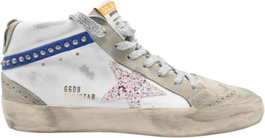 Golden Goose Wit Grijs Roze Glitter Ster Sneakers Multicolor Dames