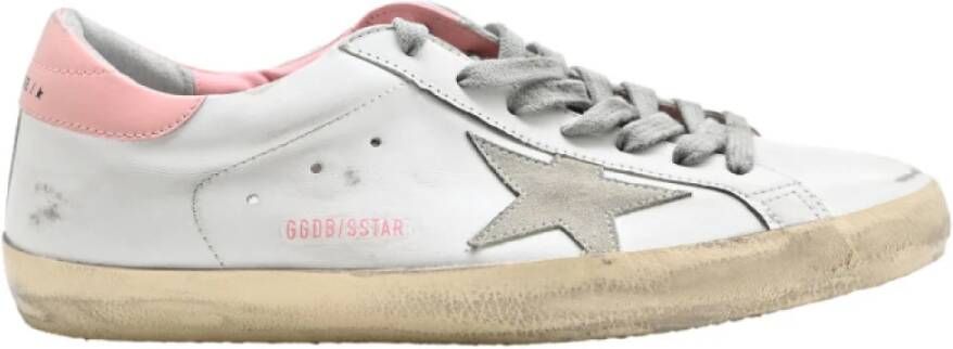 Golden Goose Wit Ice Pink Superstar Sneakers White Dames