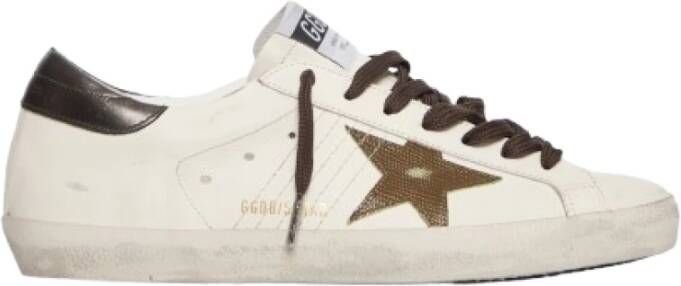 Golden Goose Wit Kaki Leren Sneakers