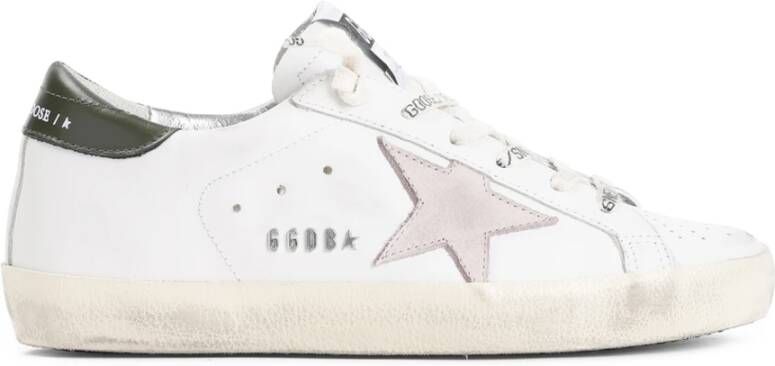 Golden Goose Wit Lichtroze Donkergroen Superstar White Dames