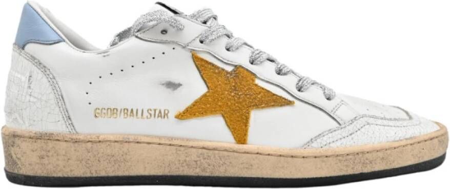 Golden Goose Wit Mosterd Ball Star Sneakers Multicolor Dames