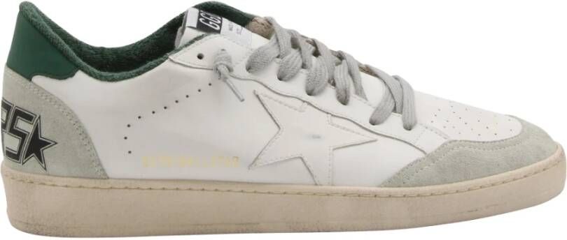 Golden Goose Witte Groene Ball Star Leren Sneakers White Heren