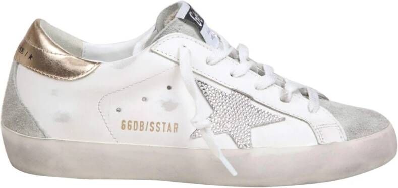 Golden Goose Witte Kristal Leren Sneakers Multicolor Dames